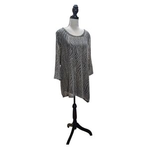 JM Collection Metallic Silver Tunic